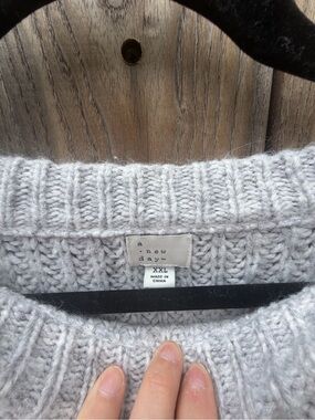 a new day Light Gray Ribbed Crew Neck Sweater